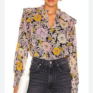 Floral Black Blouse